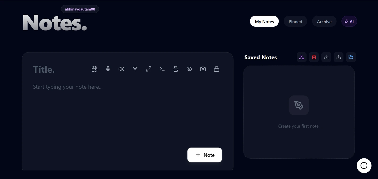 Notes application cover